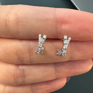 Ava Bea Crossover Mini Huggies White Gold